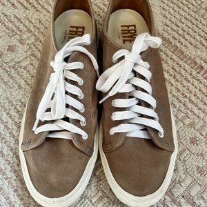 Frye Gia Canvas Low Lace Up Taupe/Grey Sneakers Size 10